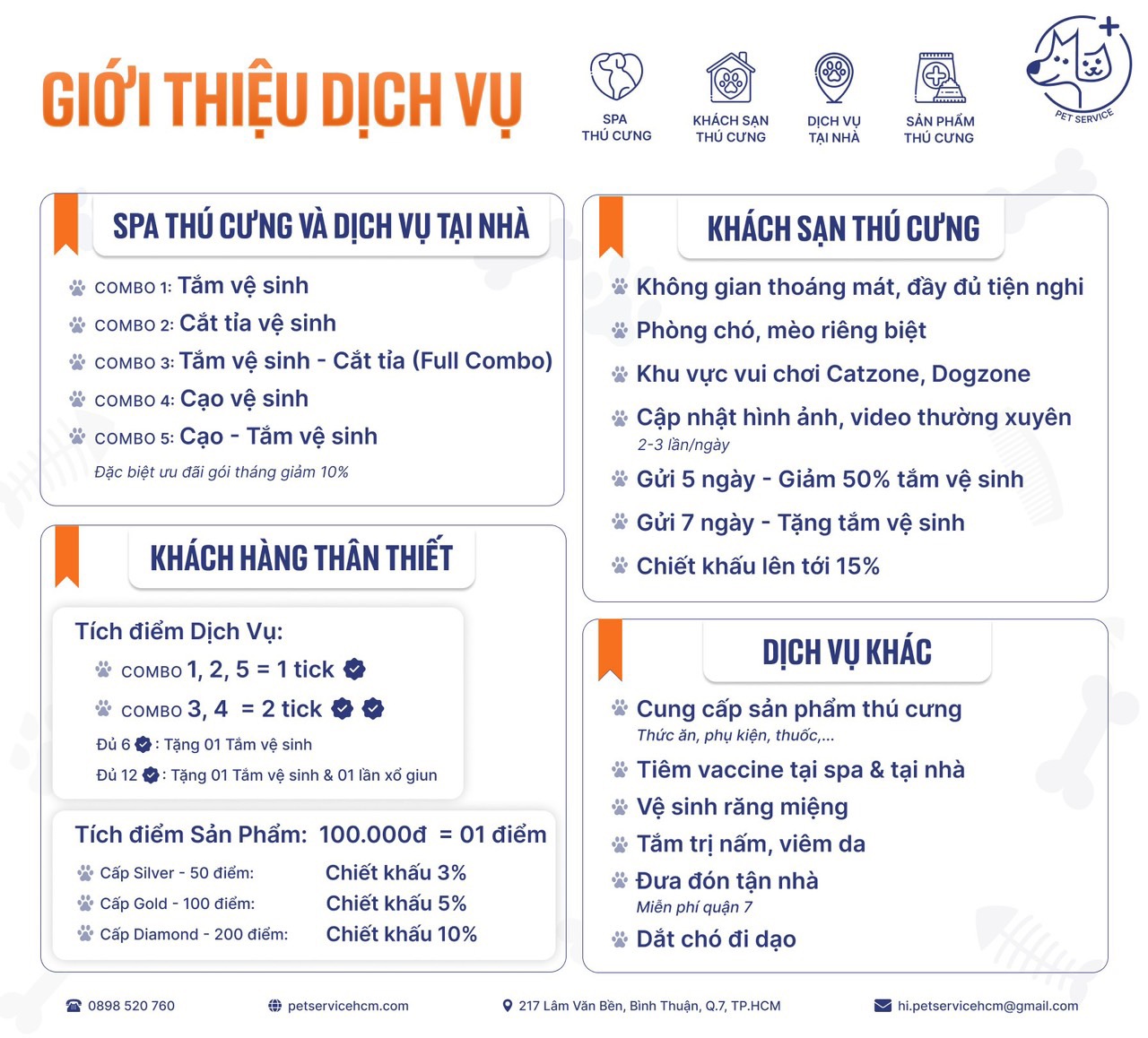 Bảng giới thiệu dịch vụ Pet Service